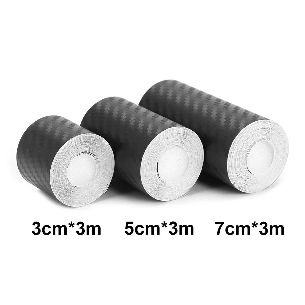 

10/5M Carbon Fiber Car Sticker DIY Paste Protector Strip Auto Door Sill Side Mirror Anti Scratch Tape Waterproof Protect Film