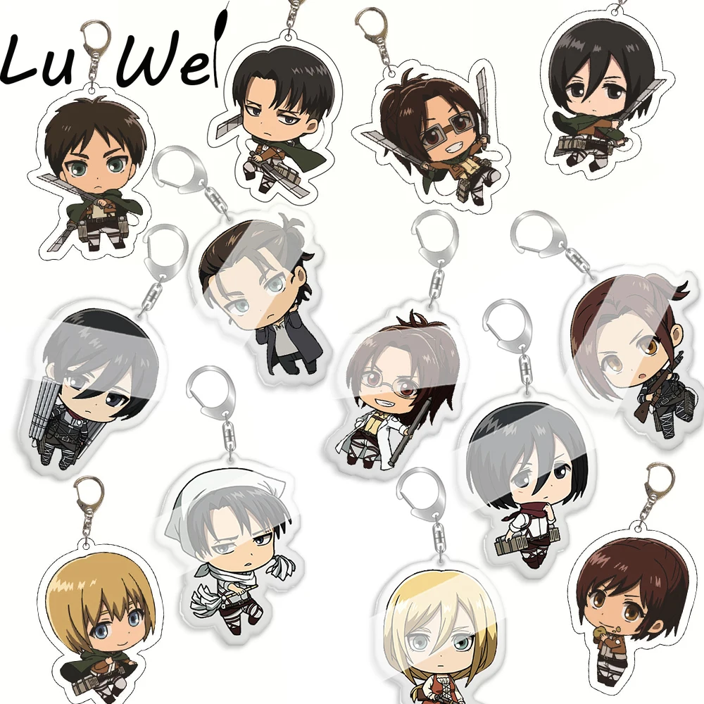 

Anime Keychain Attack on Titan Men Key Chain Shingeki No Kyojin Bag Pendant Accessories Cartoon Key Ring Friends for fans Gifts