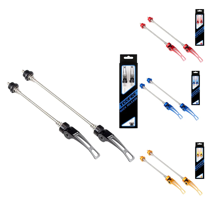 

TOOPRE Bike Quick Release Lever Front Rear Bicycle Wheel Hub Skewers for MTB Road Bike Clip Lever Axle 145/185mm