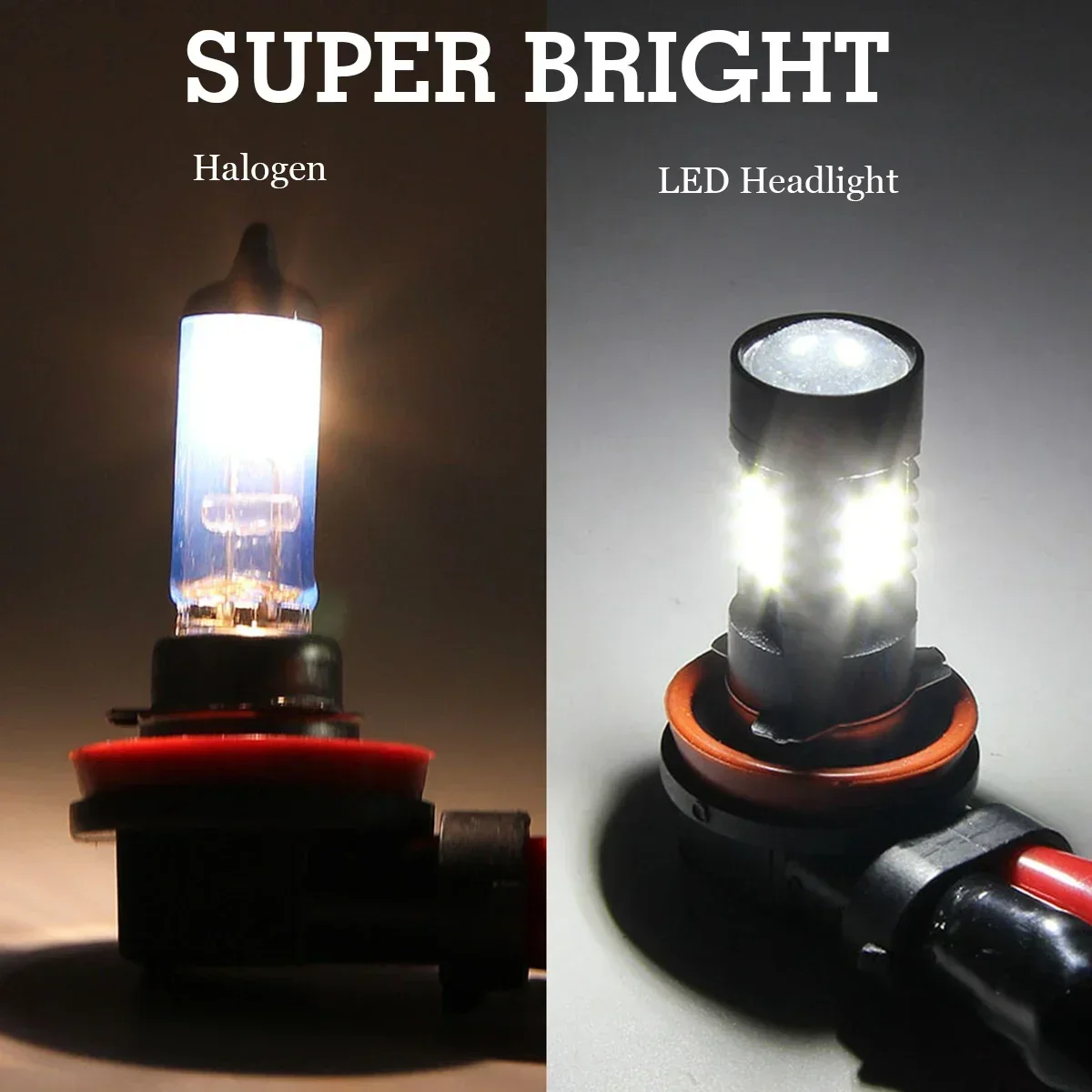 

2 Pcs Car Fog Lamps LED Car Fog Light Anti-fog Car Lights H1/H3/H4/H7/H8/H9/H11 Vehicle Daytime Running Lights