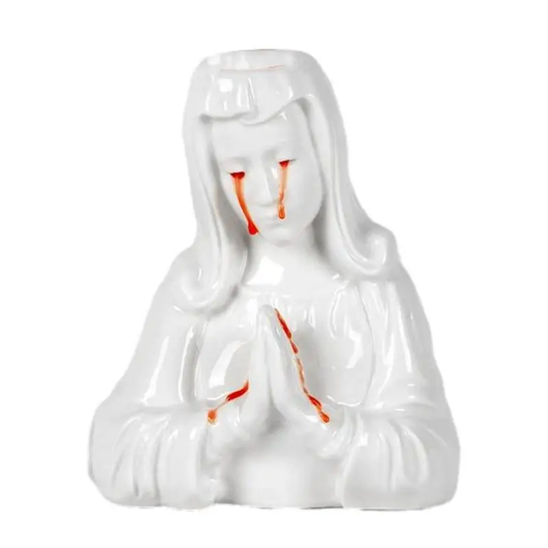 Crying Mary Figurine Pillar Candle Holders Mary Figurine Pillar Candle Holders Artistic Candle Holder