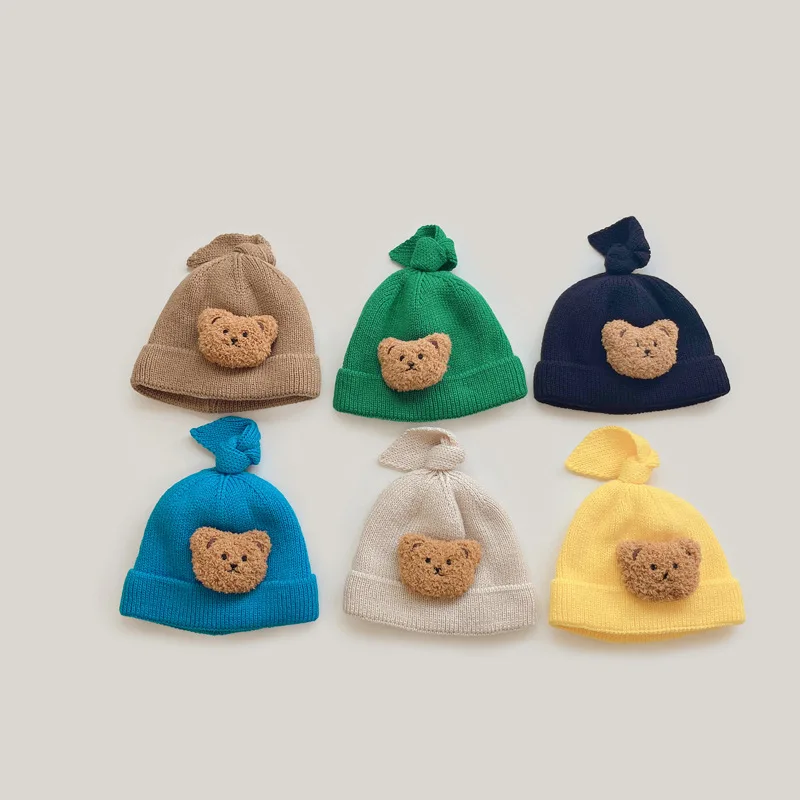 

Baby Hat Autumn Winter Cute Cartoon Bear Kids Toddler Winter Proof Knitted Hats Casual Infant Boy Girl Woolen Caps 1 2 3 Years