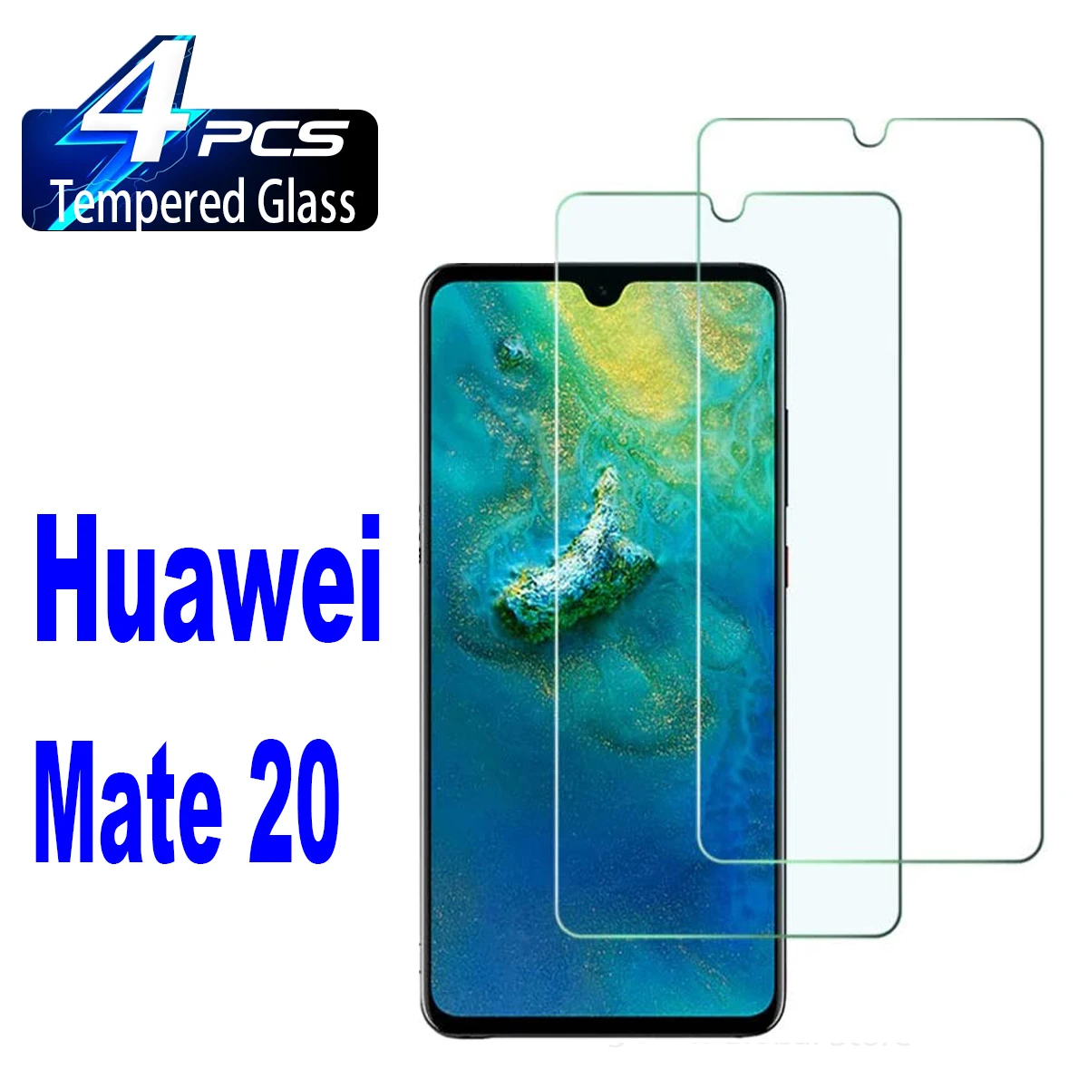 Фото 2/4 шт. HD закаленное стекло для Huawei Mate 20 Защитная пленка для экрана №1