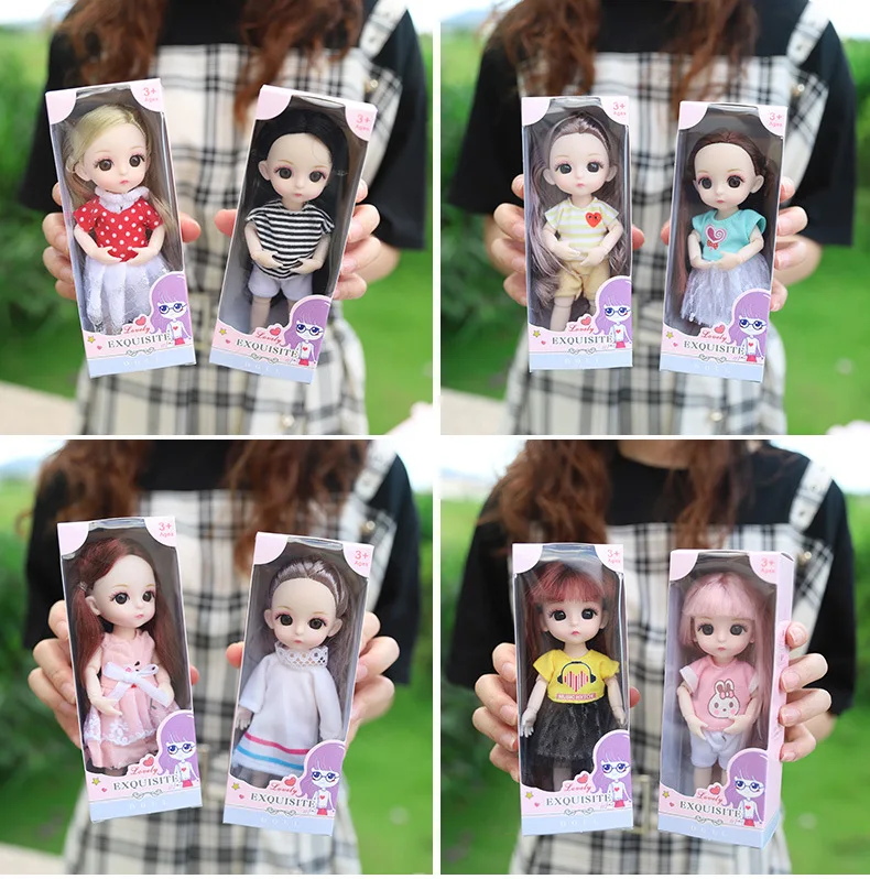 8 шт./компл. 16 см девочка кукла 1/12 BJD Мини 13 шарнир Подвижная изысканная коробка