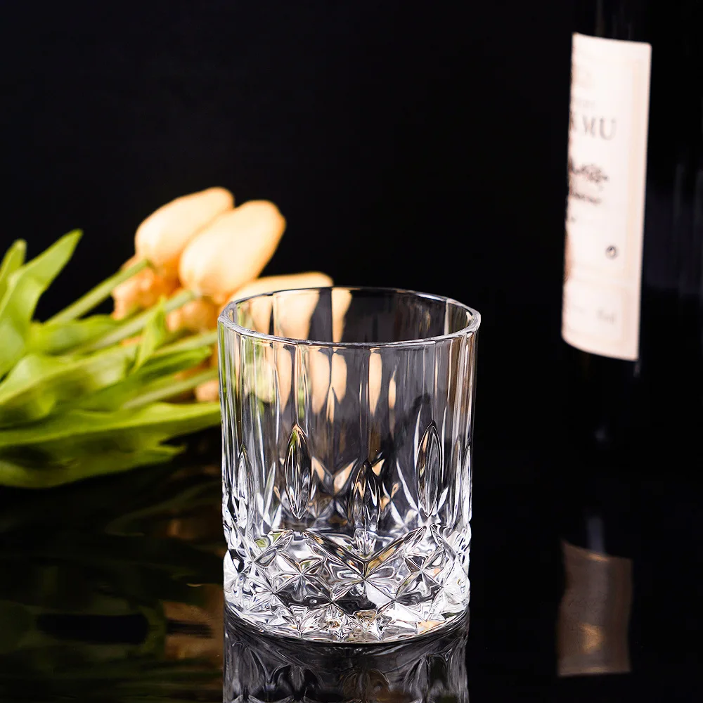 

European Irregular Pattern Water Glass Whiskey Glass Creative Simple Style Whiskey Glass Set Glass Crystal Wine Glass