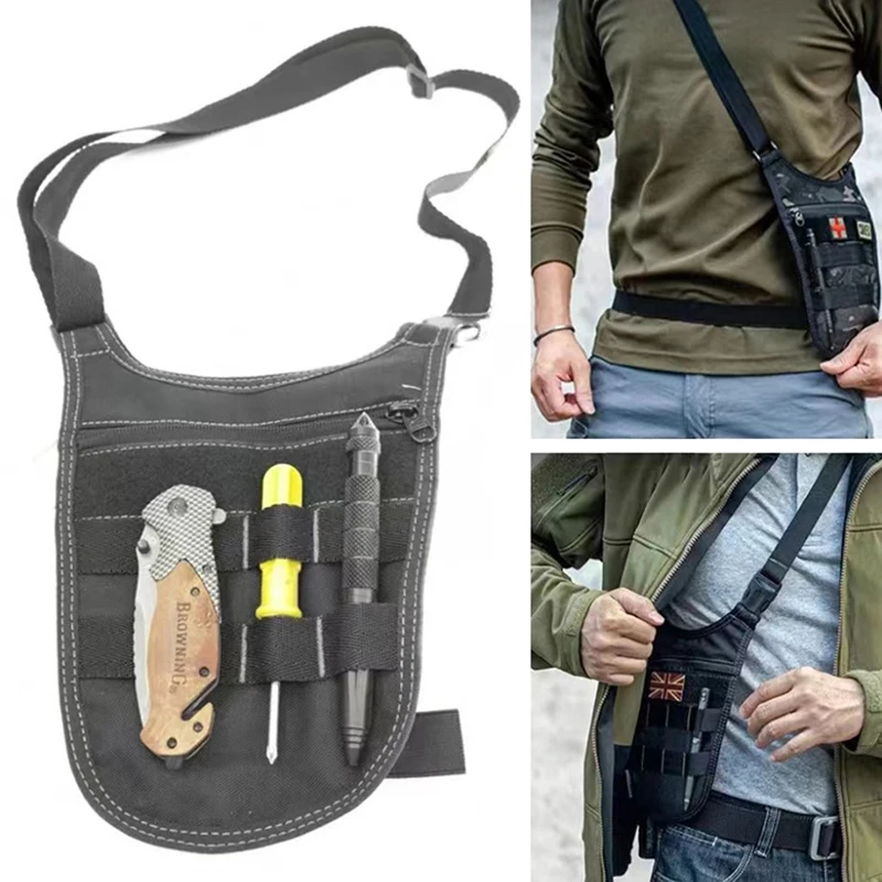 

Underarm Shoulder Bag Wallet Agent Men Hidden Waist Bag Outdoor Travel Phone Key Anti Theft Pack EDC Tools Pocket