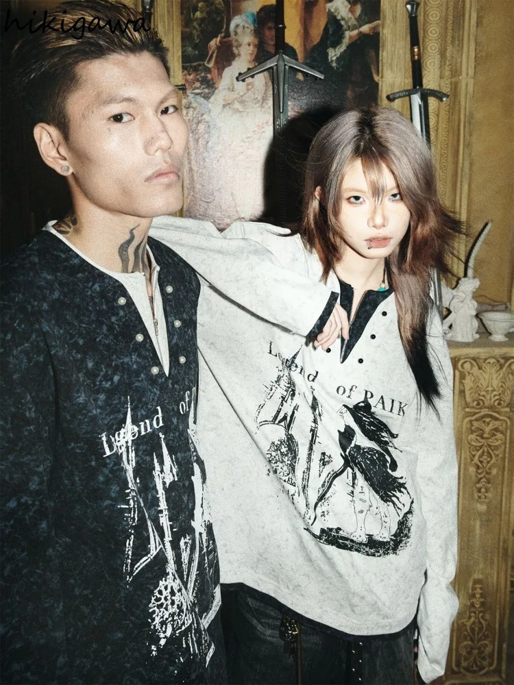 Футболки Fake Two женская одежда уличная футболки BF Y2k модные с принтом повседневная