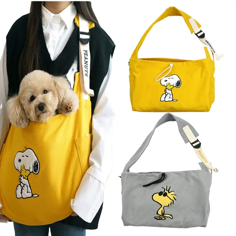 

Новинка, Сетчатая Сумка Snoopy с шипами для домашних животных, кошек, милая аниме-фигурка собаки, воздухопроницаемые сумки через плечо, мультяш...