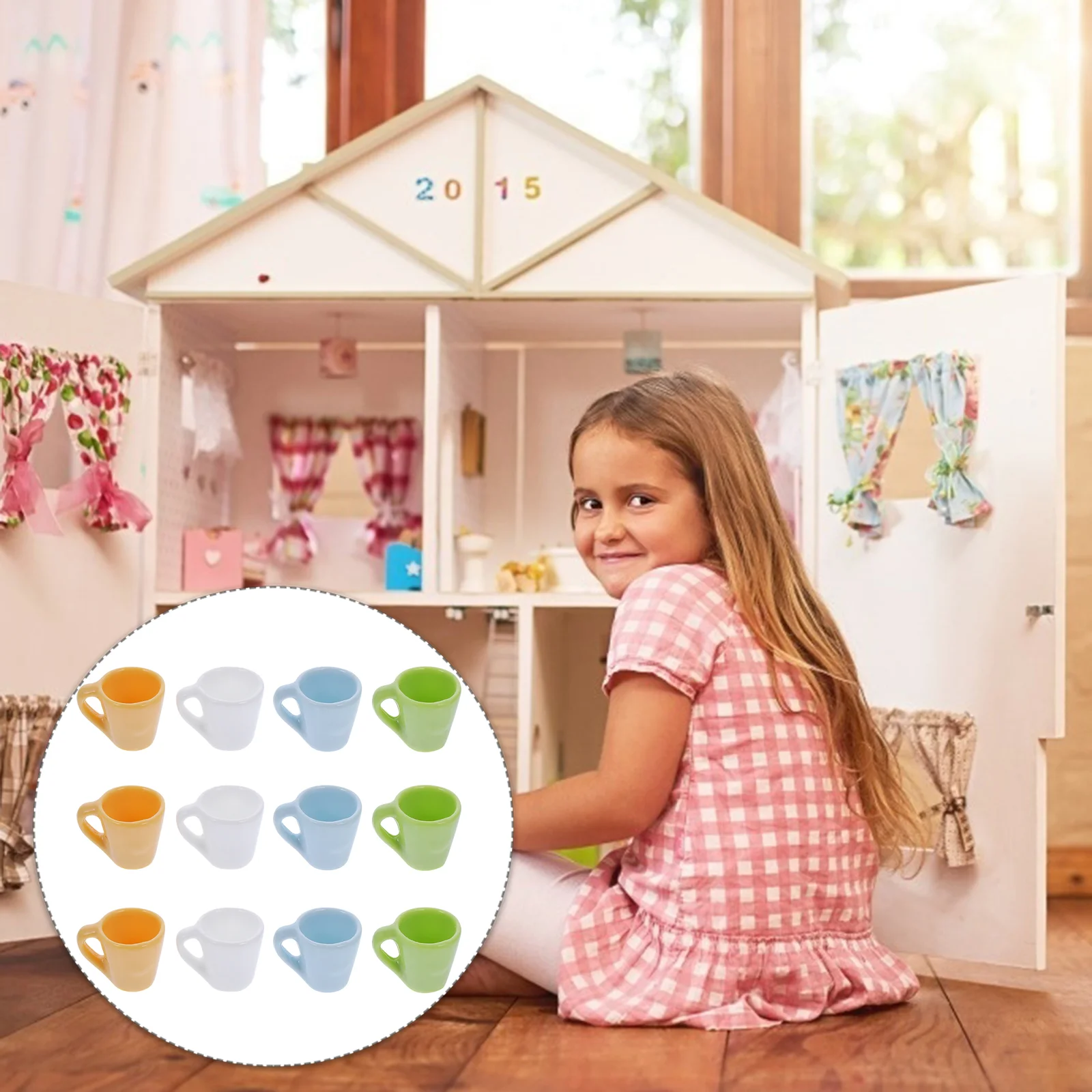 

12 Pcs Mini Mug Little Girl Toys Resin Decoration Dollhouse Water Cup Miniature Small Preschool Drink Tea Accessories