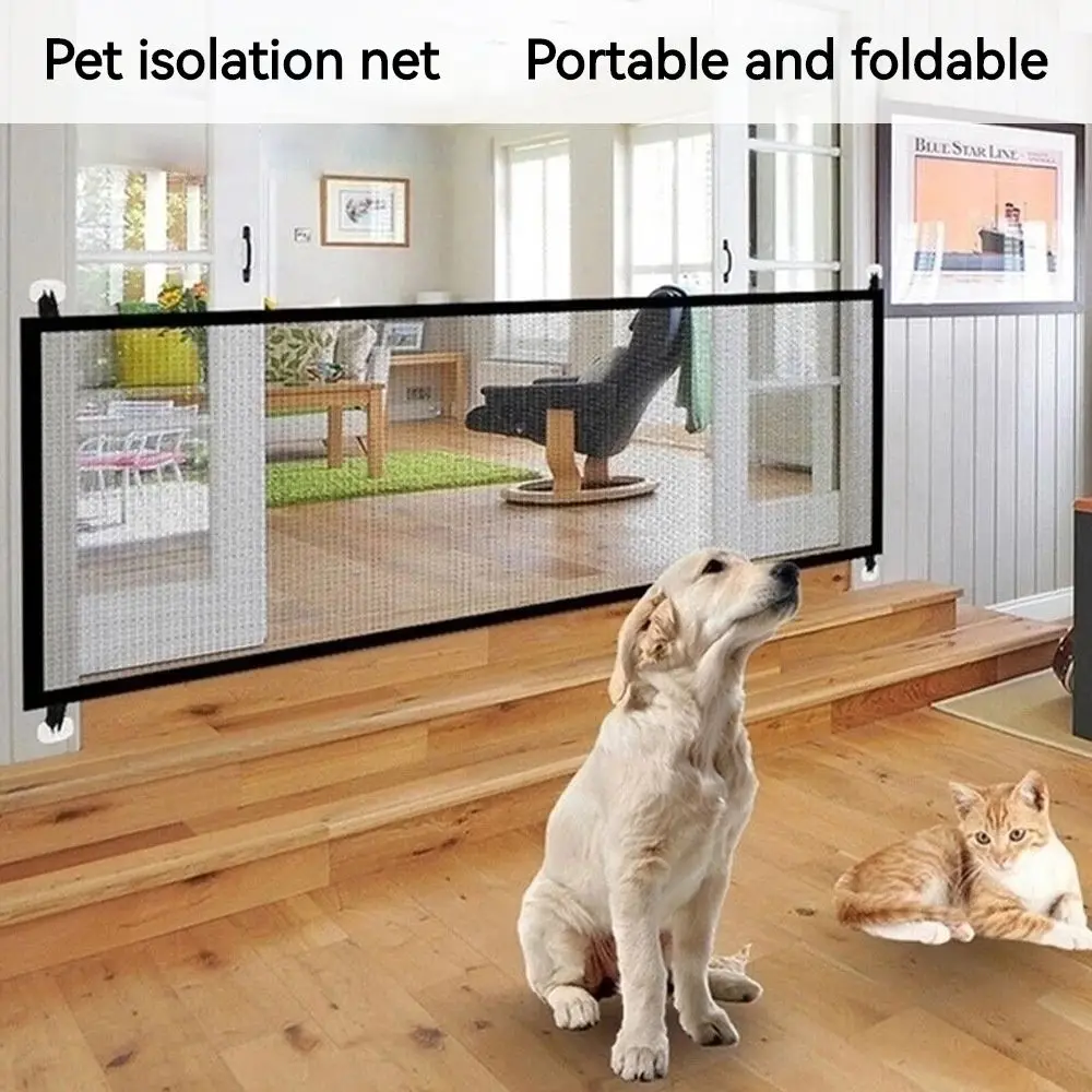 

Pet Dog Barrier Fences Portable Folding Breathable Mesh Dog Gate Pet Separation Guard Isolated Fence Dogs Baby Safety Fence