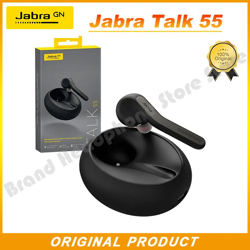 

Original Jabra Talk 55 Wireless Mono Headset Bluetooth Earphones HD HandsFree with Dual Mic Earbuds Noise Cancellation In Car