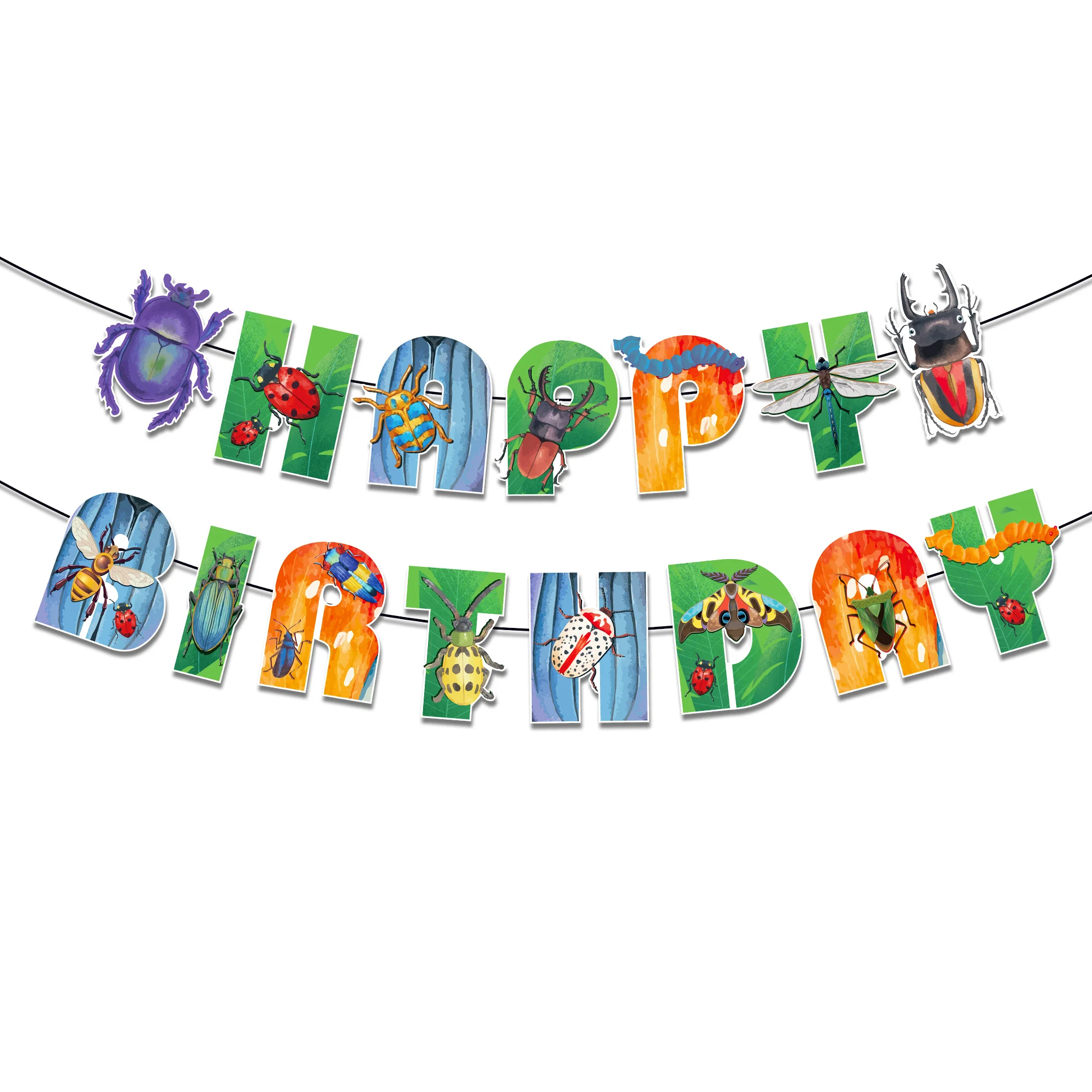 

Cartoon Insect Spirng Jungle Birthday Party Wall Hanging Paper BIRTHDAY Party Banner Buntings Baby Shower Party Decorations
