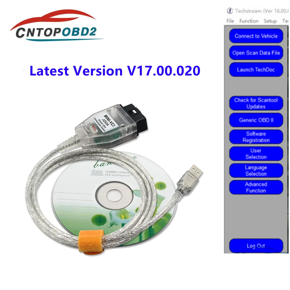 Новейший мини VCI J2534 V17.00.020 для TOYOTA диагностический кабель TIS Techstream FTDI FT232RL