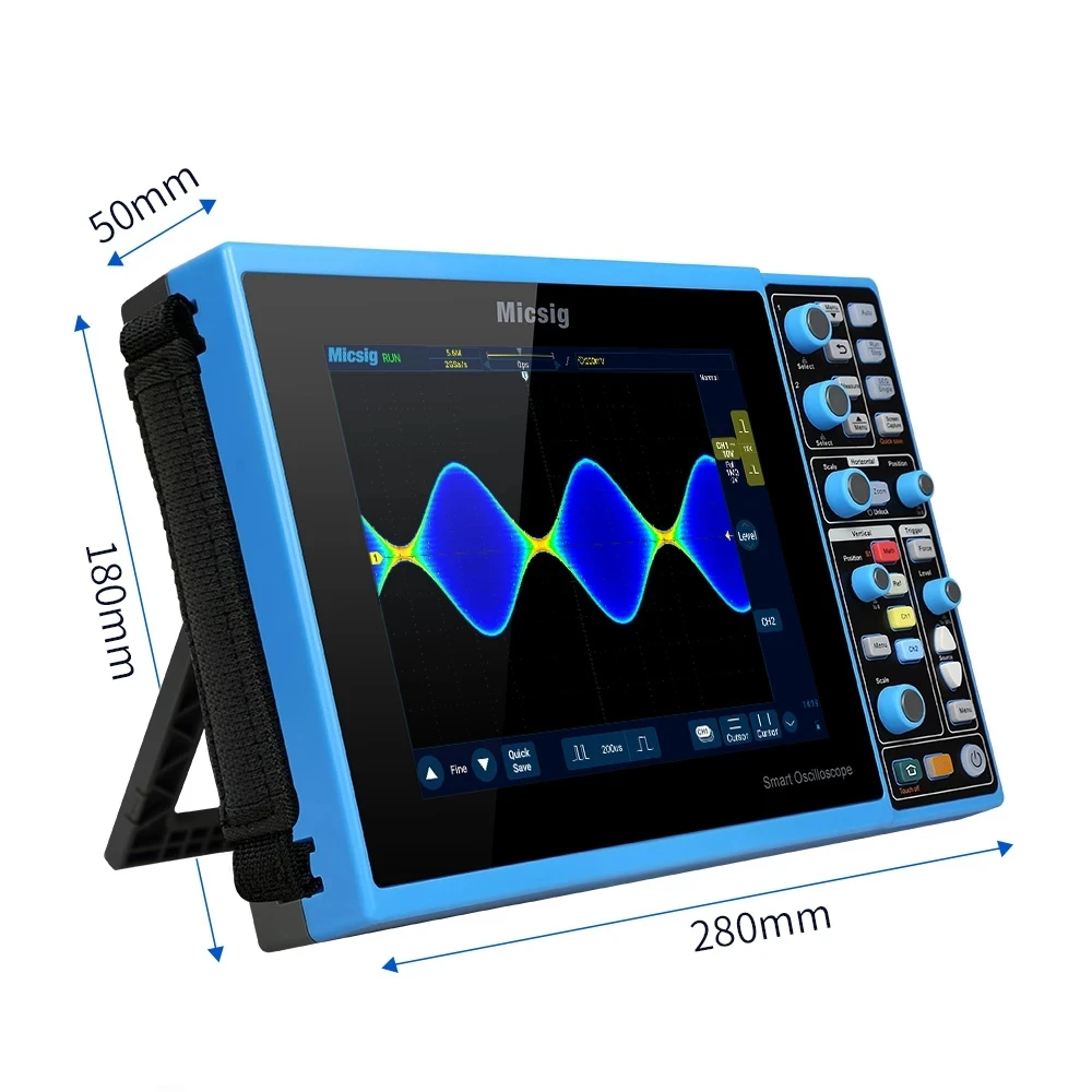 

Micsig Portable Digital Oscilloscope STO2302C 300MHz 2GSa/S Digital Oscilloscope Handheld Oscilloscope