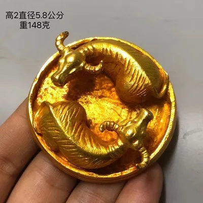

Perfect Solid Pure Copper Plating, Twisting Heaven and Earth, Eight Trigrams, Double Bull Feng Shui, Ox Zodiac, Bull Weight, Pap