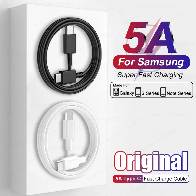 

Оригинальный кабель USB C, 5A, кабель USB C-Type C для Xiaomi, Samsung Galaxy S23, Сверхбыстрая зарядка, кабель для передачи данных, зарядное устройство, аксессуары