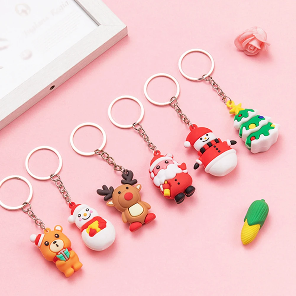 

Christmas Keychain Santa Claus Christmas Tree Keychain Backpack Pendant Cute Elk Doll Keychain Children's Friend Gift Pendant