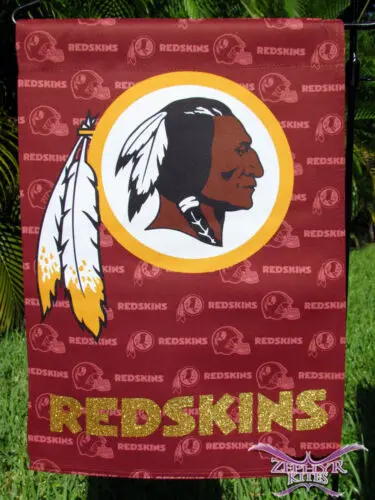 Винтажный садовый флаг Washington Redskins двусторонний 12 x 18 дюймов официально