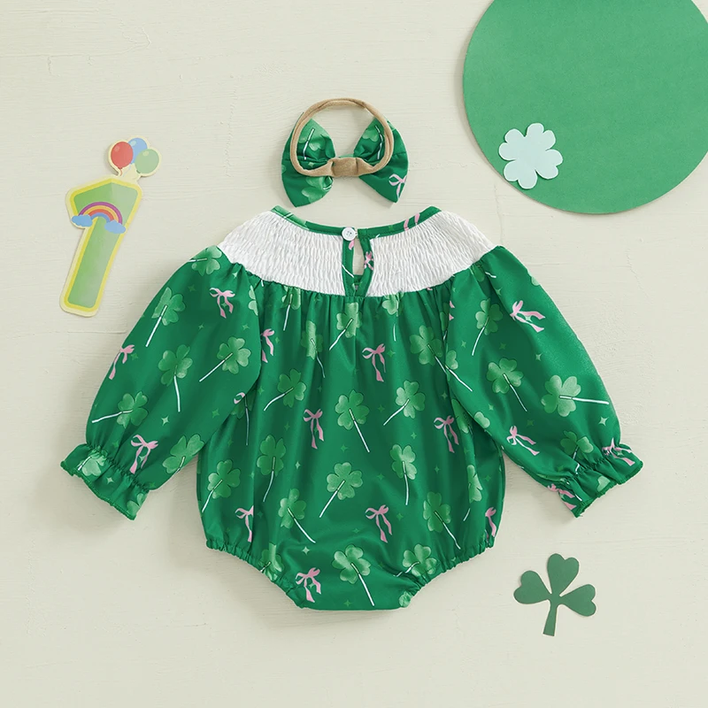 OPPERIAYA одежда для маленьких девочек зеленый трилистник вышивка букв круглый вырез