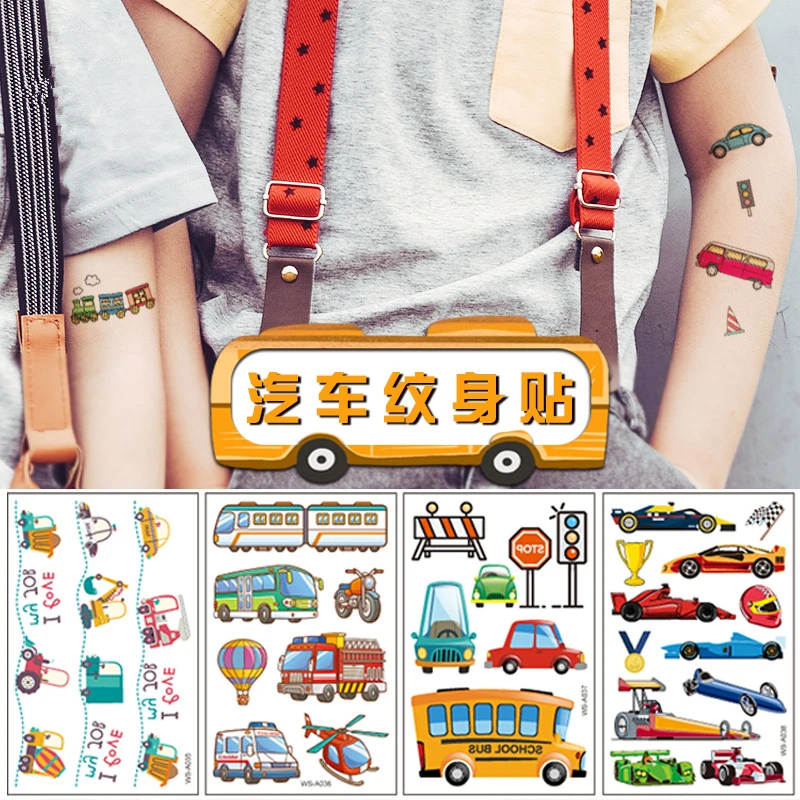 

10pcs Transportation Car Plane Bus Temporary Tattoo for Children Fake Tattoo Stickers Kids Birthday Party Favors