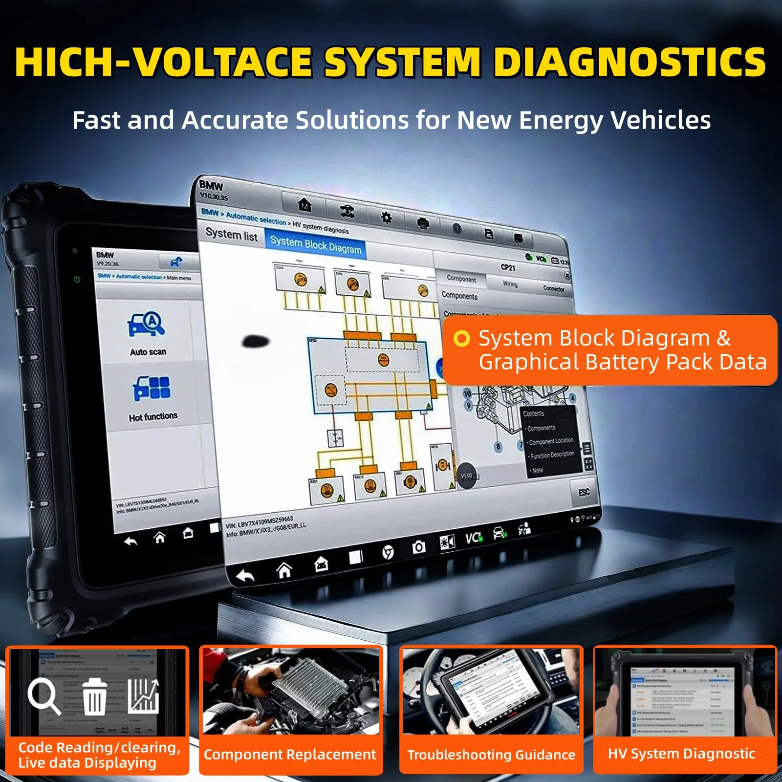 Autel MaxiSys Ultra EV обновленный MS919 MS909 2024 Топ сканер Интеллектуальный диагностический