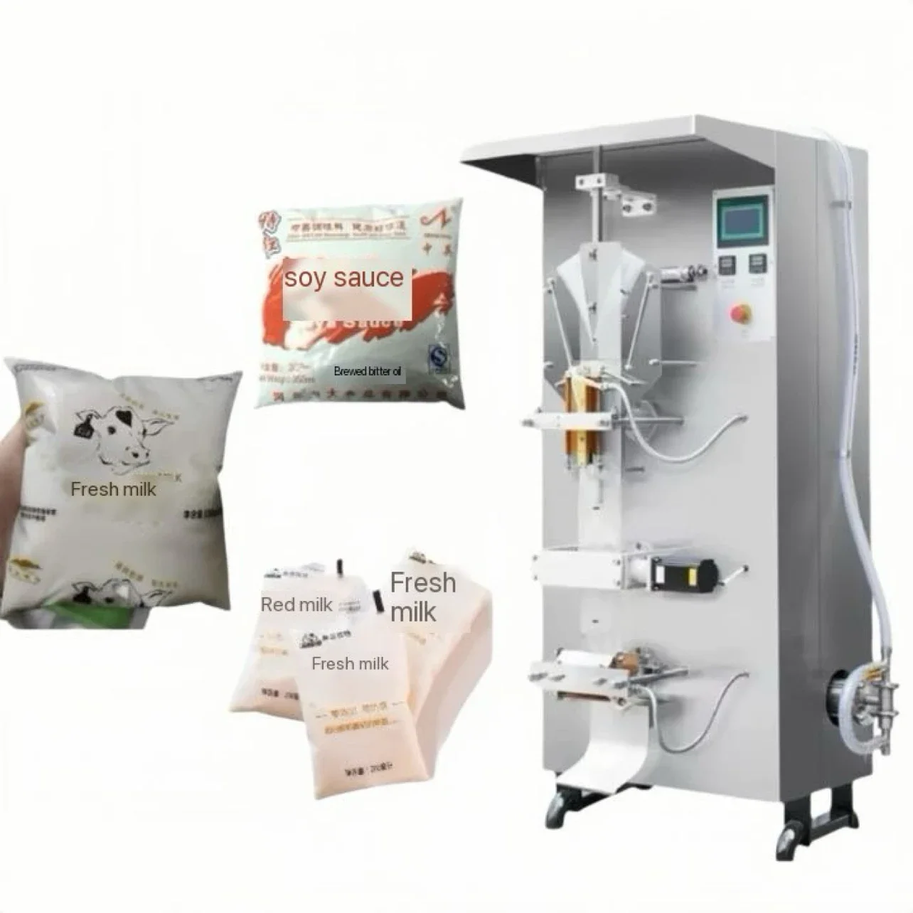 Automatische Verticale Zakje Zuiver Water Vloeibaar Melksap Пластиковая фольга Verpakking Afdichting Vulmachine