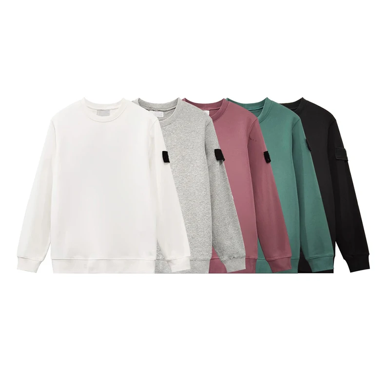 

Men's Sweatshirts O-neck Long Sleeve Solid Sweater Loose Pullover Streetwear Casual Spring Autumn Tops 0778-4