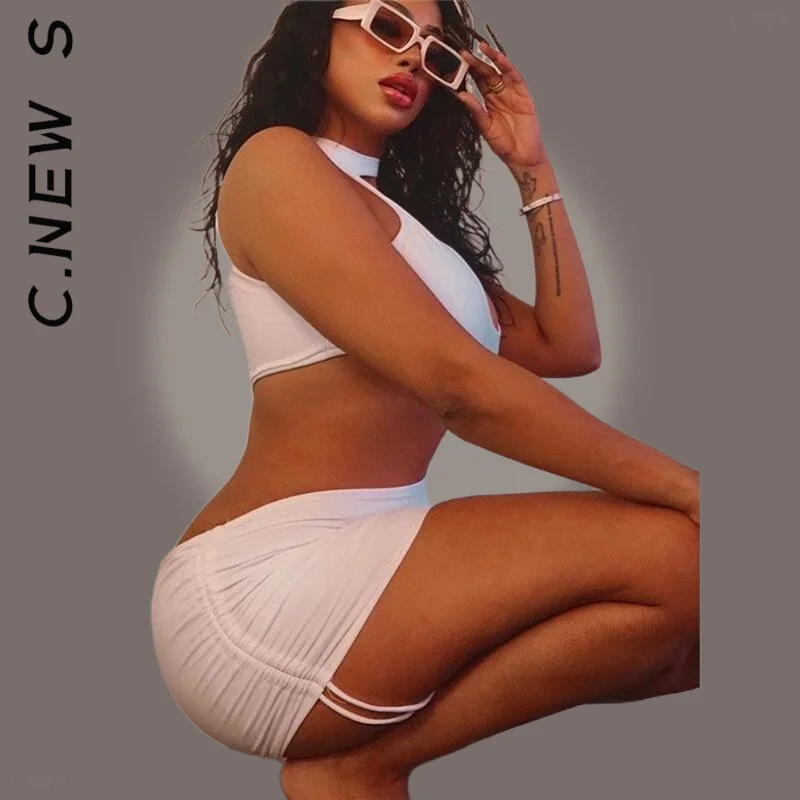 Новые сексуальные женские платья C.New S белые черные дешевые стильные наряды