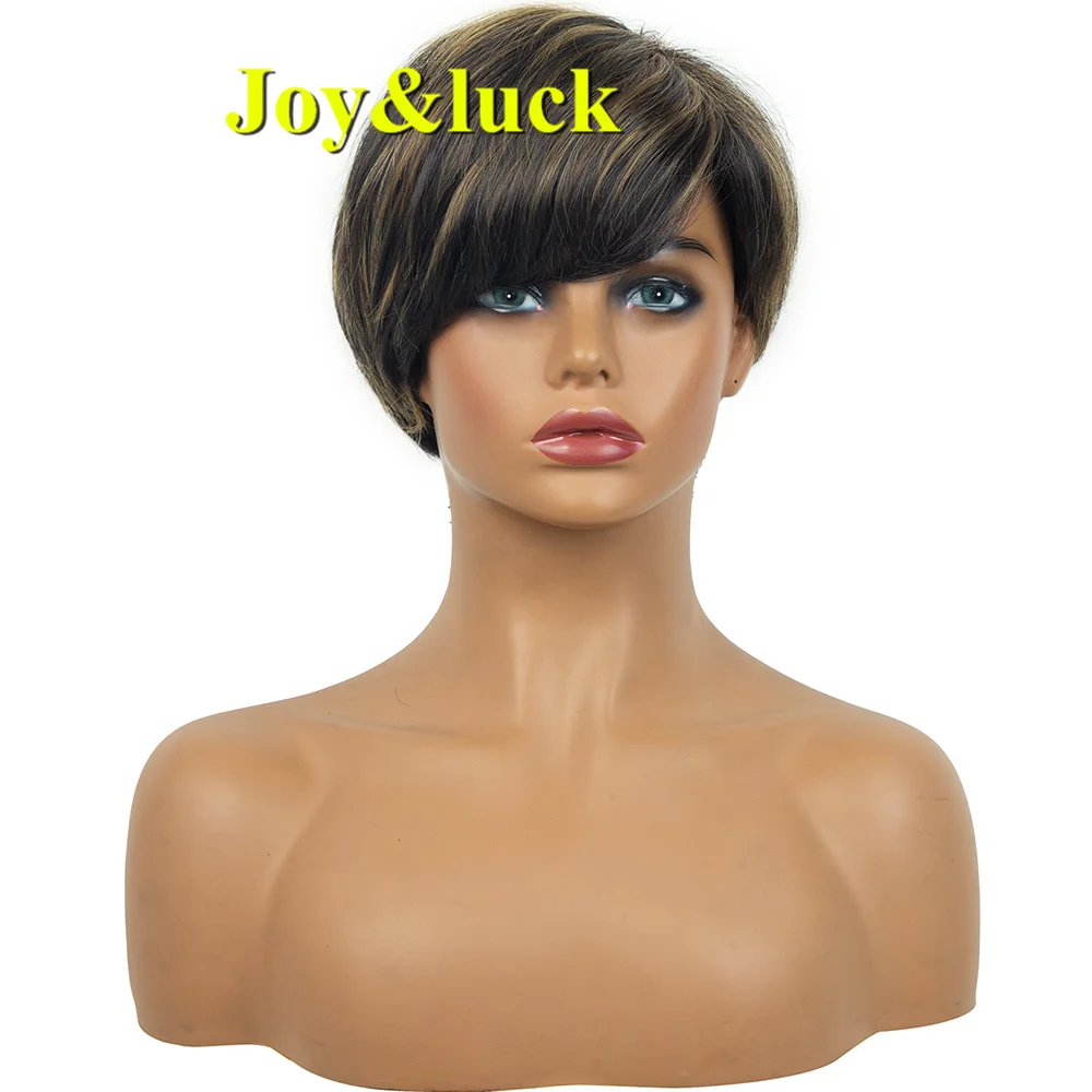 

Короткие прямые синтетические парики боб, черные льняные парики с эффектом омбре с челкой для женщин, ежедневный или искусственный парик из волокна высокой температуры