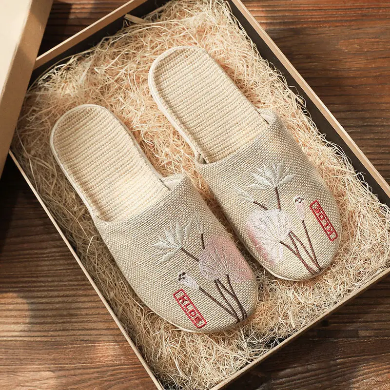 

Four Seasons Fashion Slippers Women Print Lightweight Summer Indoor Mute Non-slip Deodorant Women Slippers