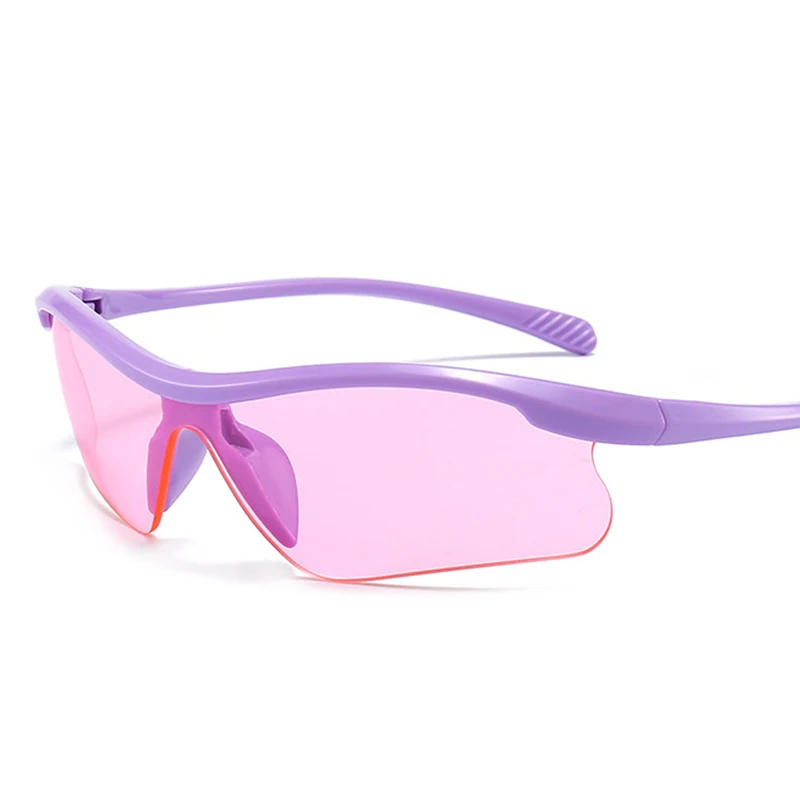 Солнцезащитные очки унисекс зеркальные в половинной оправе стиле панк