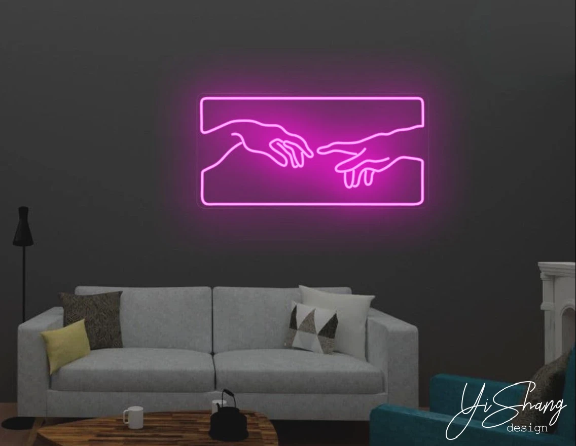 Световая настенная декоративная вывеска LED Neon с крюком PULL на заказ "Животные" для спальни в стиле Аниме.