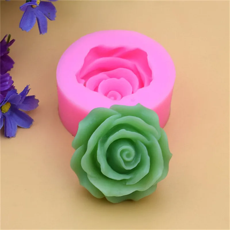 

Flower Bloom Rose shape Silicone Fondant Soap 3D Cake Mold Cupcake Jelly Candy Chocolate Decoration Baking Tool Moulds