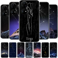 12 constellation phone case for huawei p50 p40 p30 p20 10 9 8 lite e pro plus soft back cover silicone