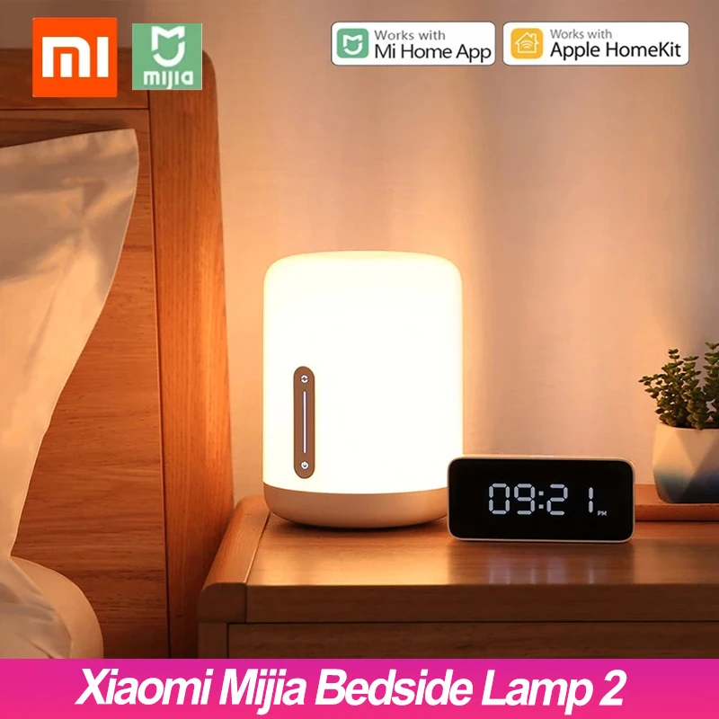 

Прикроватная лампа Xiaomi Mijia 2, многофункциональный красочный мягкий светильник с голосовым интеллектуальным управлением, для спальни, спаль...