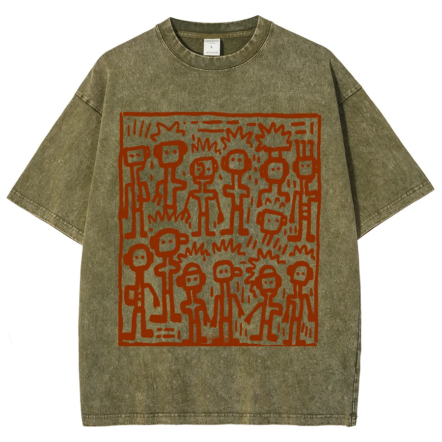 Футболка с принтом робота коротким рукавом и