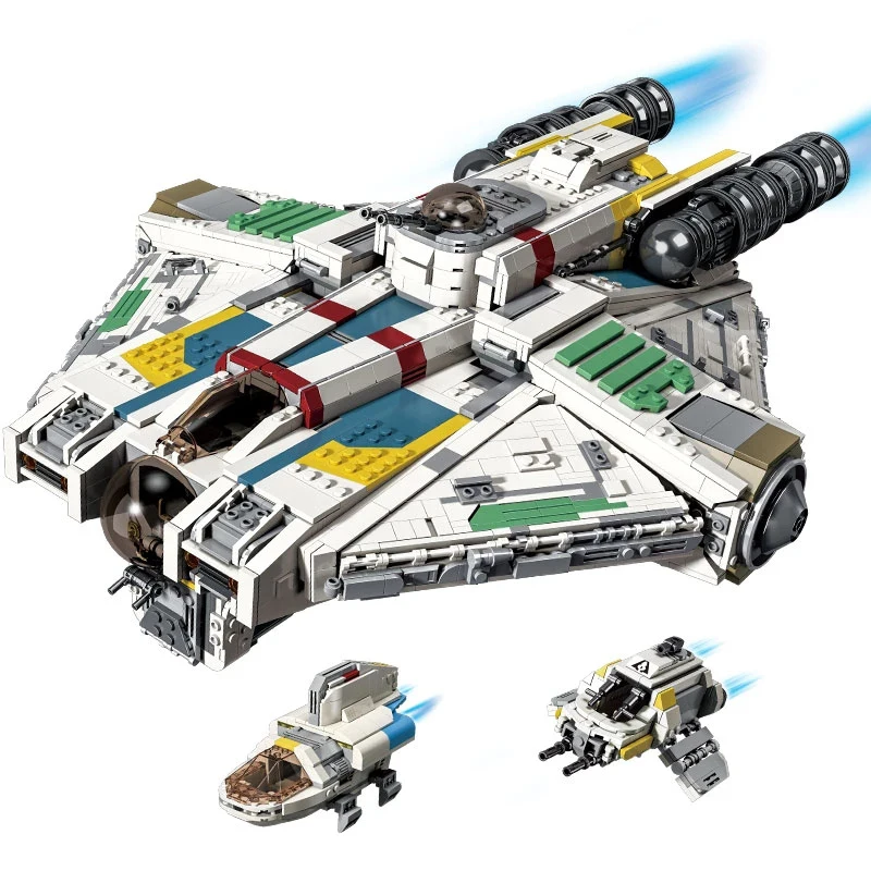 

Spacecraft Model Building Blocks Armed Freighter Movie Series Brick Set Gifts Toy Gift For Kids Boys building blocks