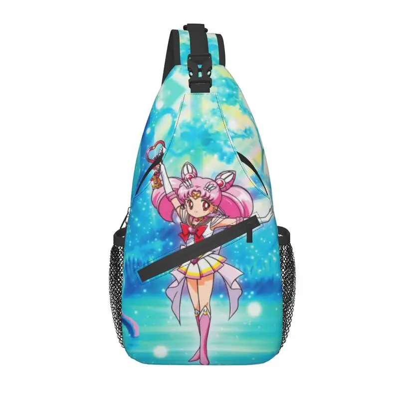 

Custom Usagi Tsukino Sailor Sling Bag for Men Cool Anime Moon Shoulder Chest Crossbody Backpack Cycling Camping Daypack