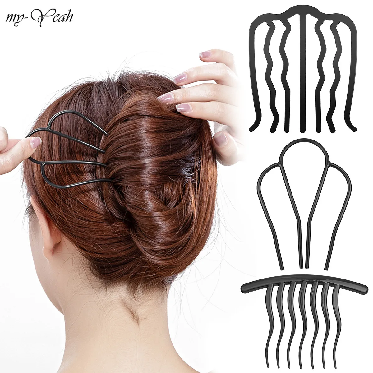 

Myyeah Volume Hairpins Inserts Hair Clip Grips Hair Comb Ponytail Bun Maker Comb Headwear Clip Hair Braiding Twist Styling Tools