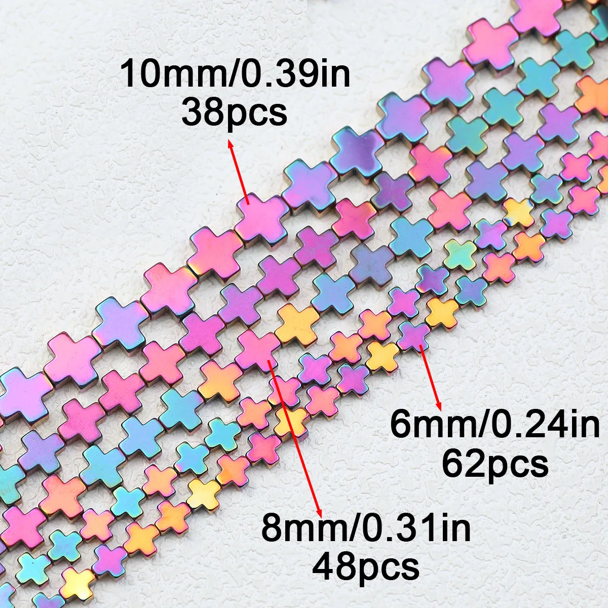 Натуральный розово-красный гематитовый камень в форме креста прокладки