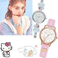2022 anime kawaii cartoon hellokitty cinnamorol bracelet cherry blossom watch chain sanrio plush girlfriend couple new year gift