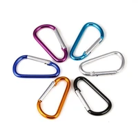 5pcs climbing button carabiner d ring clip camping hiking hook outdoor sports multi colors aluminium safety buckle keychain