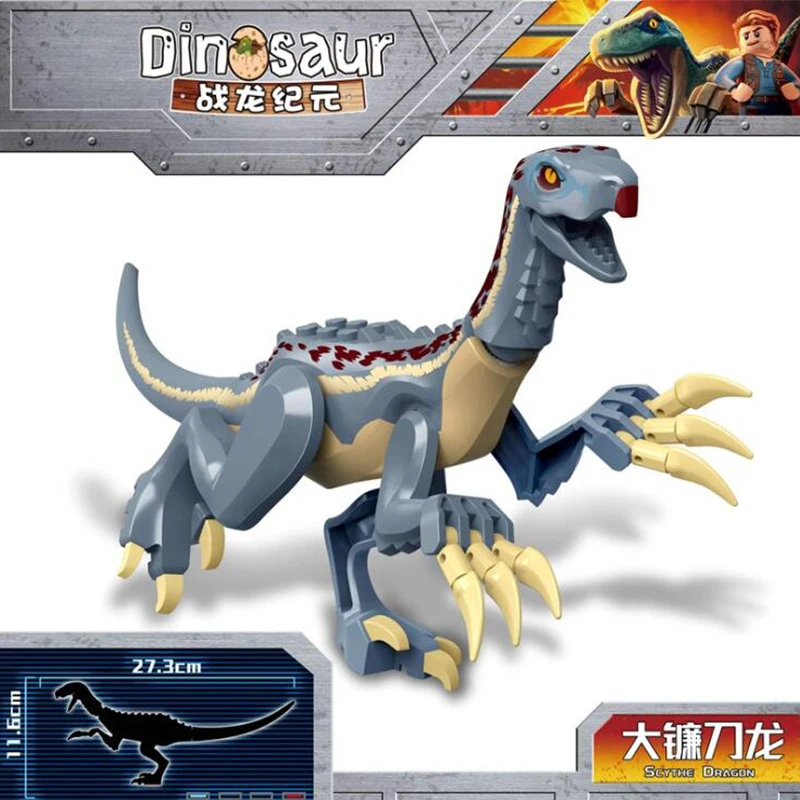 Jurassic Dinosaur World Brutal Raptor T-rex Triceratops Indominus Rex Model Building Blocks Dino Velociraptor Figure Bricks Toys