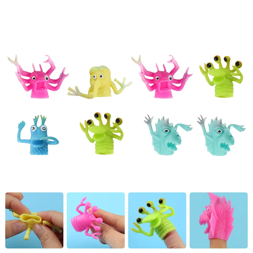 

8 Pcs Puppet Gloves Fidget Toys Toddlers Finger Goblin Kids Dolls Baby Adorable Puppets Tpr Appeasing Lovely