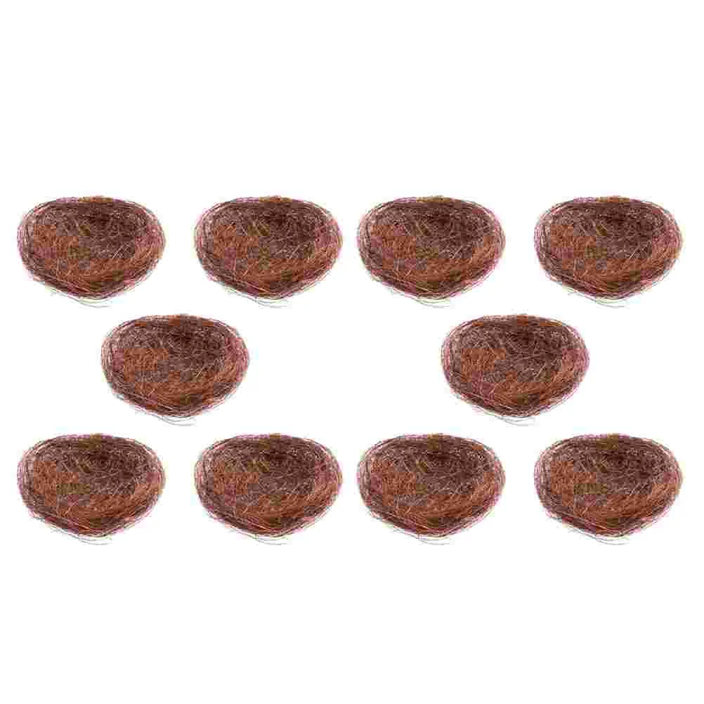 

10 Pcs Practical Bird Nest Artificial Birds Nest Hemp Thread Birds Nest Ornament