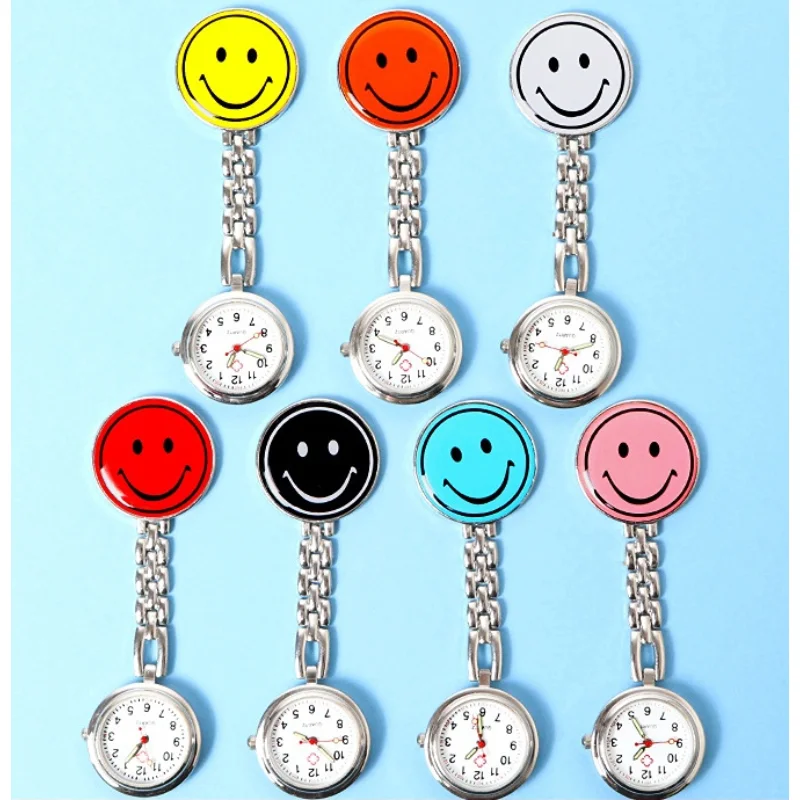 Pocket Watch Women Cute Round Smiling Face Medical Nurse Smiling Face Nurse Watch Wall Watches Stainless Steel Wach Doctor Gift