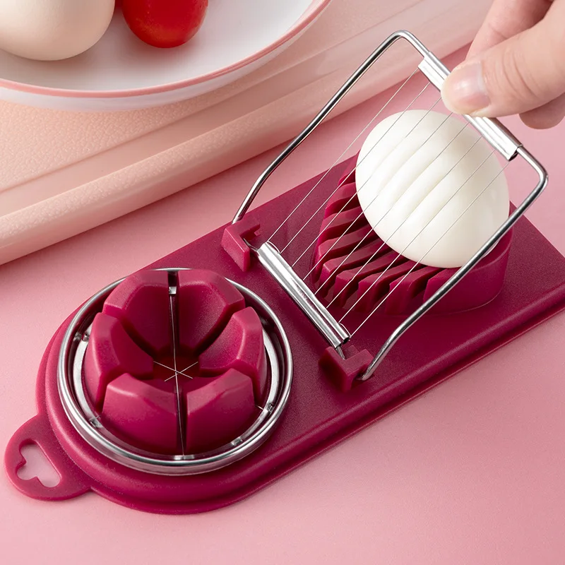 

1PC Multifunctional Egg Cutter Stainless Steel Egg Slicer Sectioner Cutter Mold Flower-Shape Luncheon Meat Cutter Kitchen Gadget