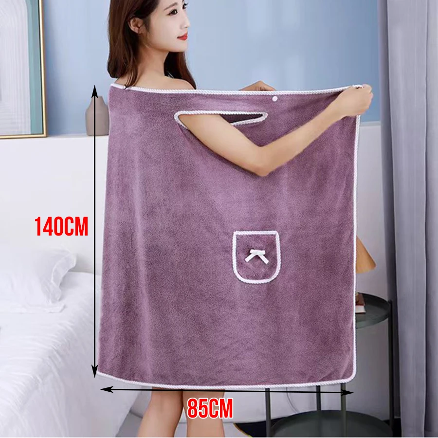 Womens Bath Towels Girls Wearable 140*85Cm Fast Drying Bathing Beach Spa Bathrobes Wash Clothing, Shower Bath And Gym Towel