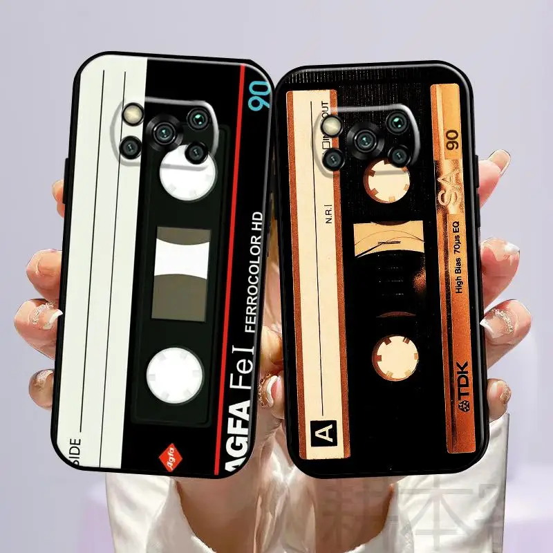 

Cartoon Tape Phone Case For POCO X3 NFC M3 X3 NFC Pro GT F3 Yyug Elecom TPU Mirror Capa Slot Leather Etui Selena Funda Stand