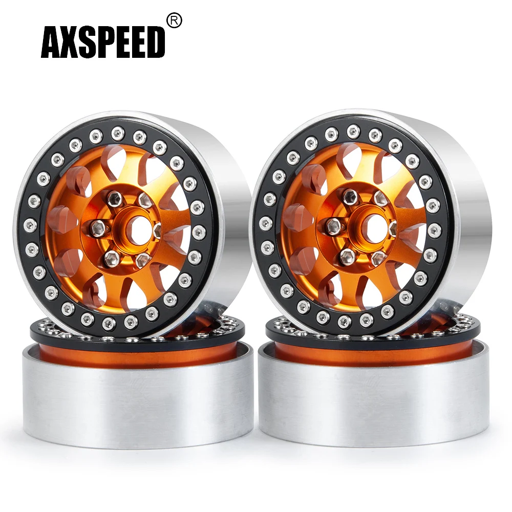 

AXSPEED, 4 шт., алюминиевый сплав, 1,9 дюйма, 25 мм, колесные диски с бусинами, ступицы для Axial SCX10 Traxxas Φ 1/10, детали для радиоуправляемых моделей автом...